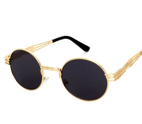 black round golld sunglasses